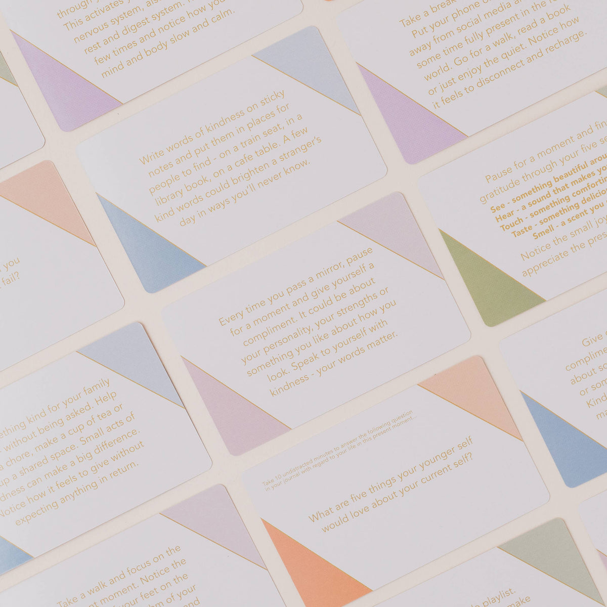 Mind cards with text on a light background