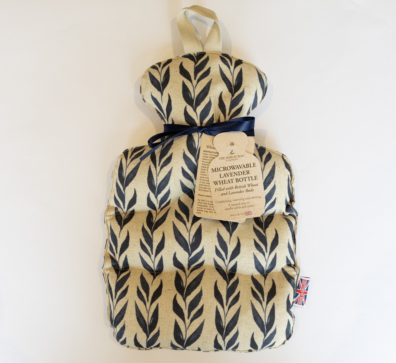 Wheat Bottle - Navy Leaf Linen