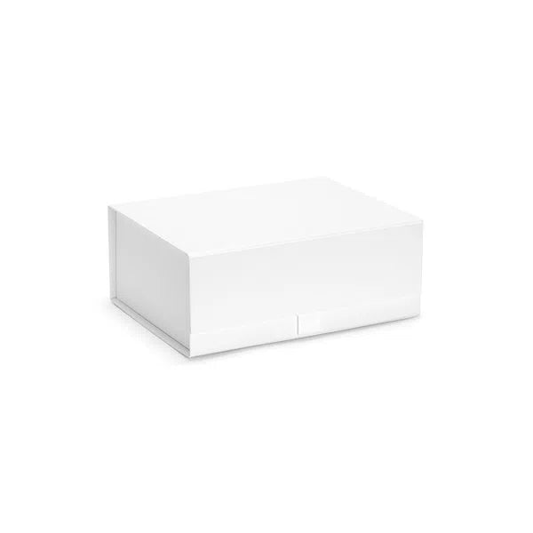 White rectangular gift box on a white background